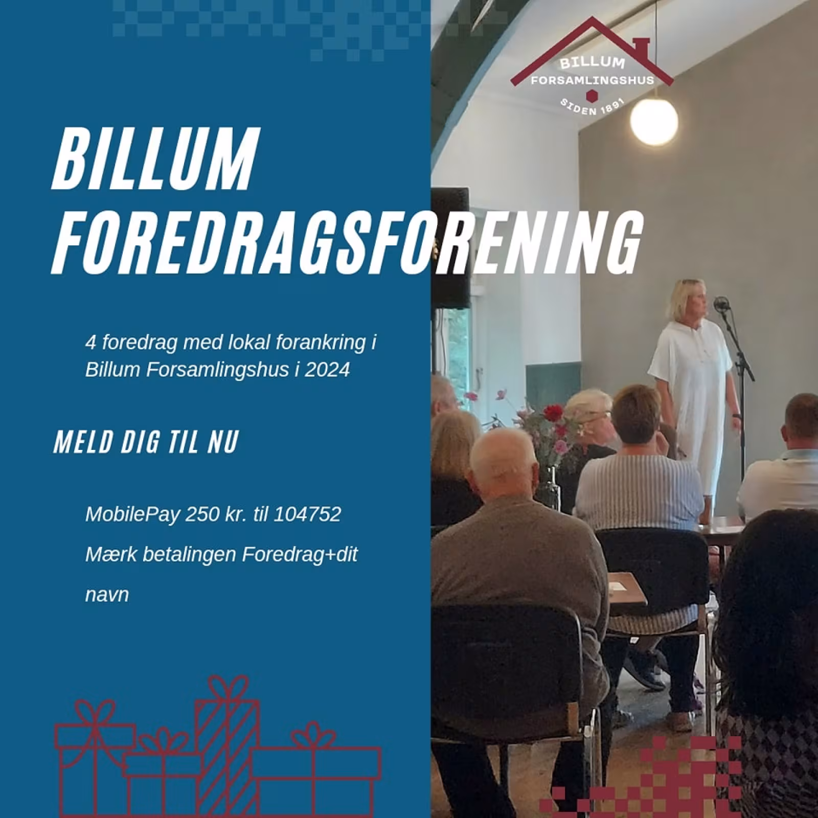 Fællesspisning og foredrag i Billum Forsamlingshus