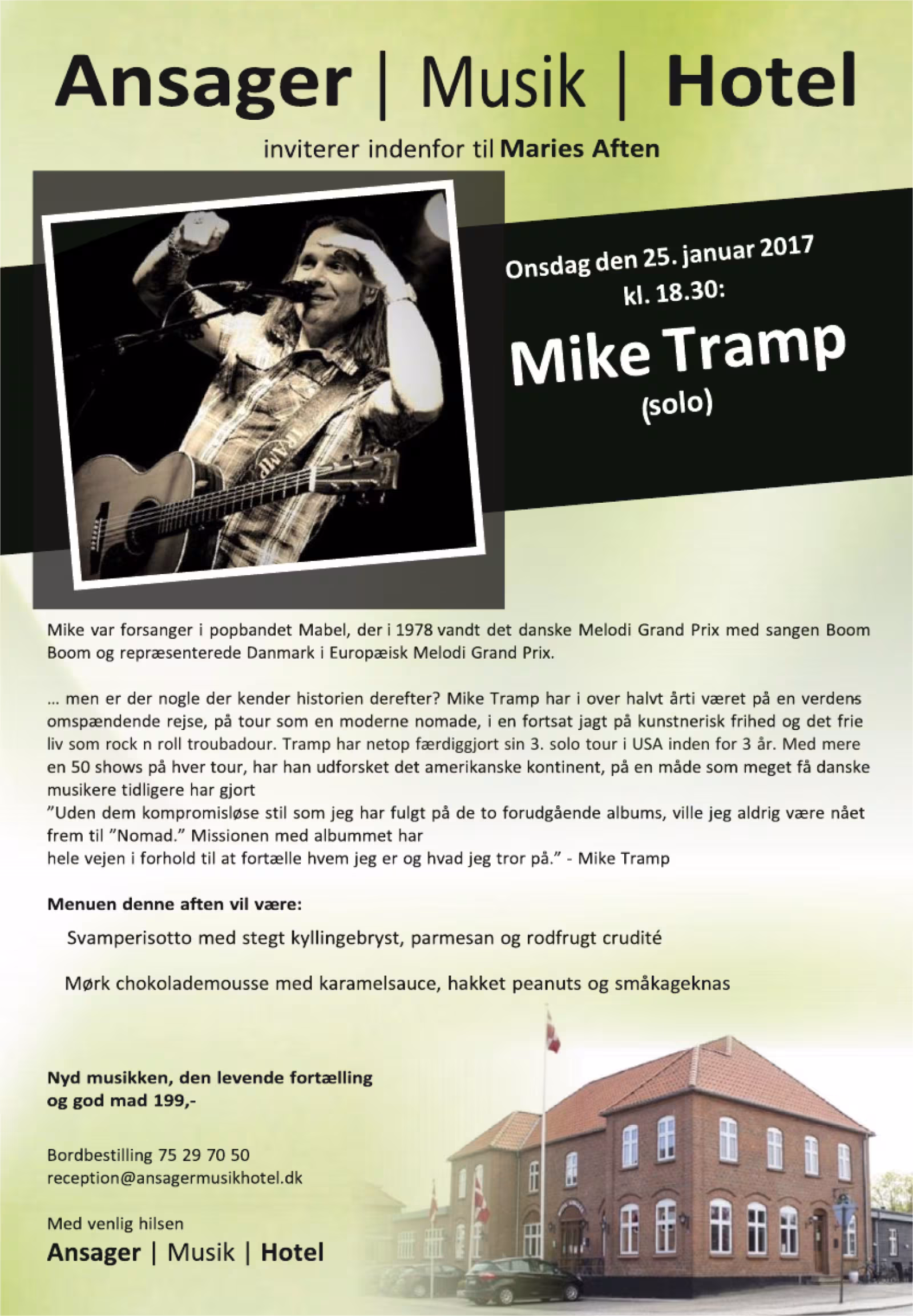 Mike Tramp solo på Ansager Musik Hotel