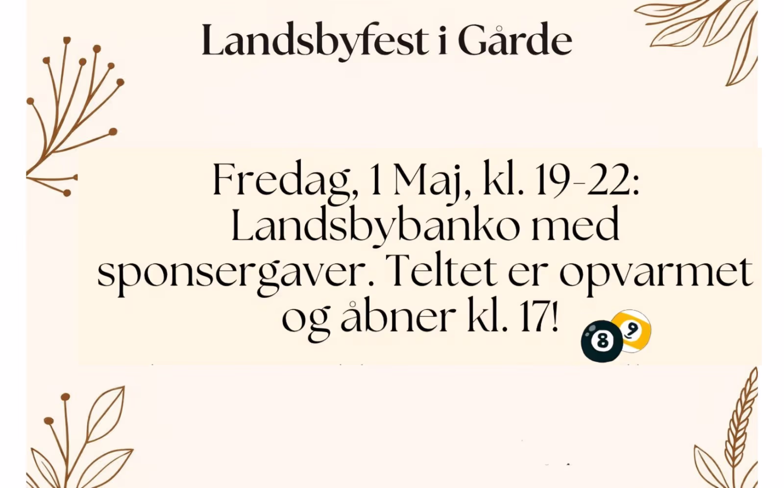 Landsbyfest i Gårde 2026 - Fredag den 1 .maj fra kl.17