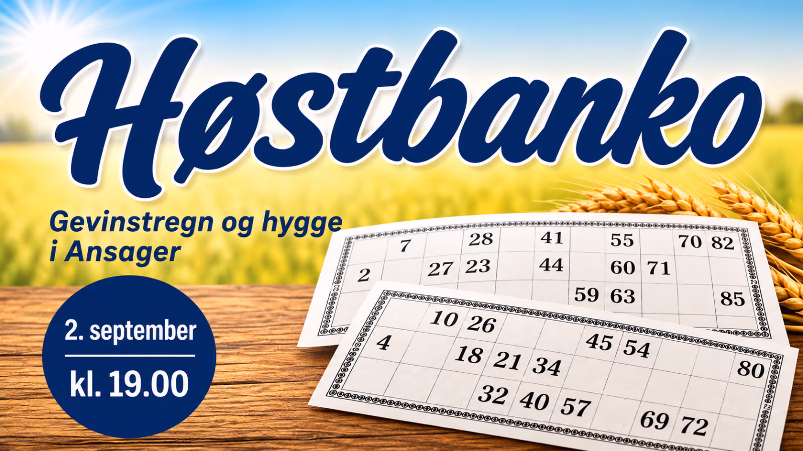 Gevinstregn og hygge i Ansager OBS.: onsdag 2. september  ikke 1. sep.