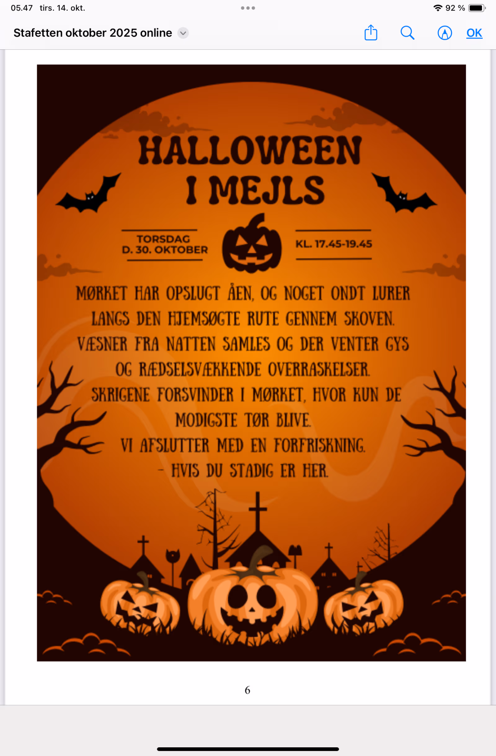 Halloweenløb i skoven for modige