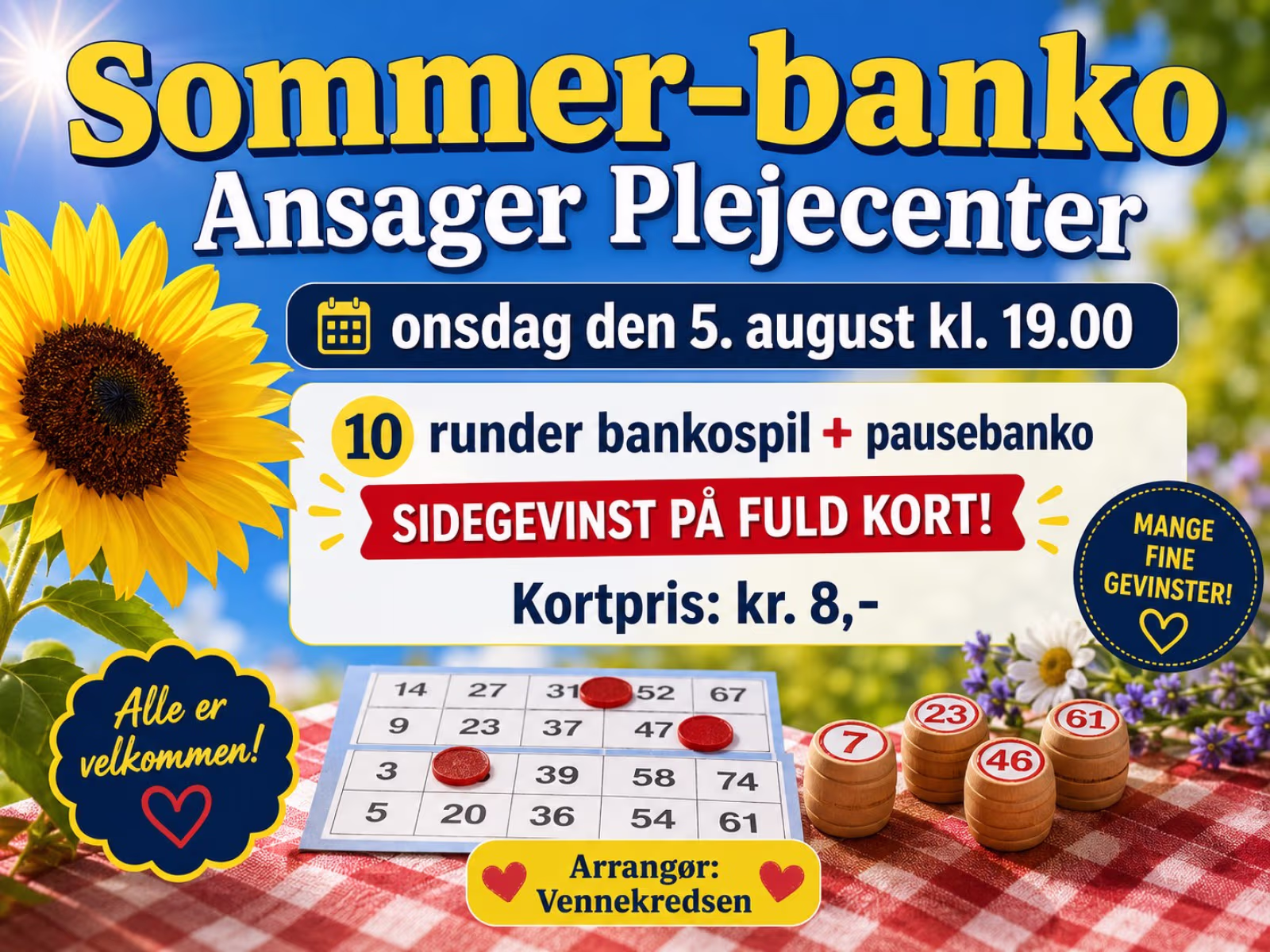 Bankoaften med 10 runder på Ansager Plejecenter