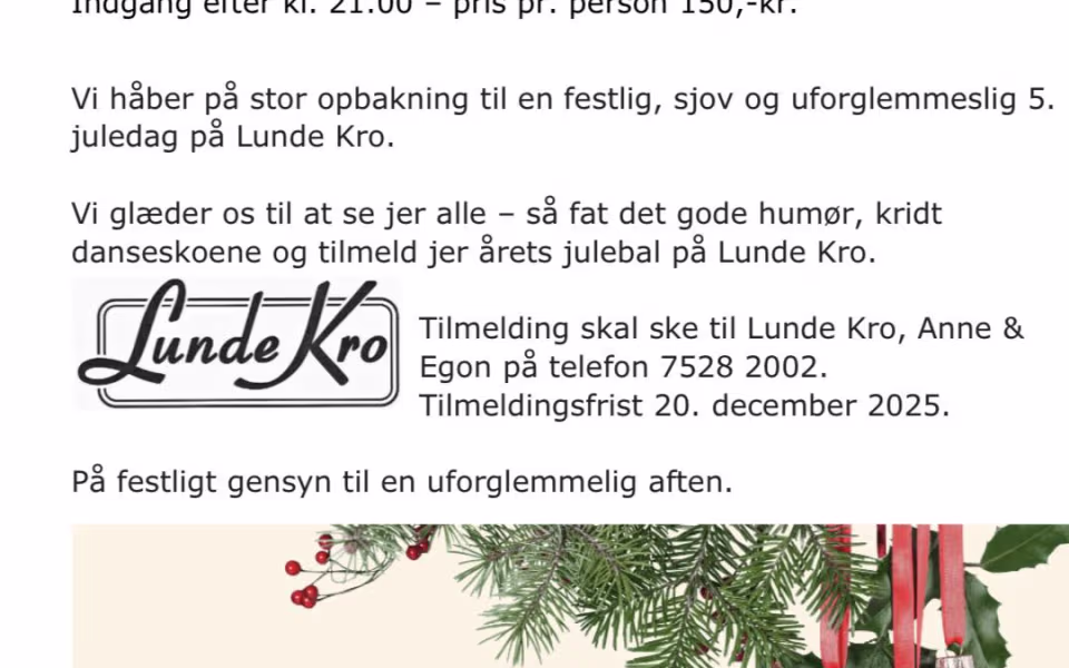 29 dec: Julebal