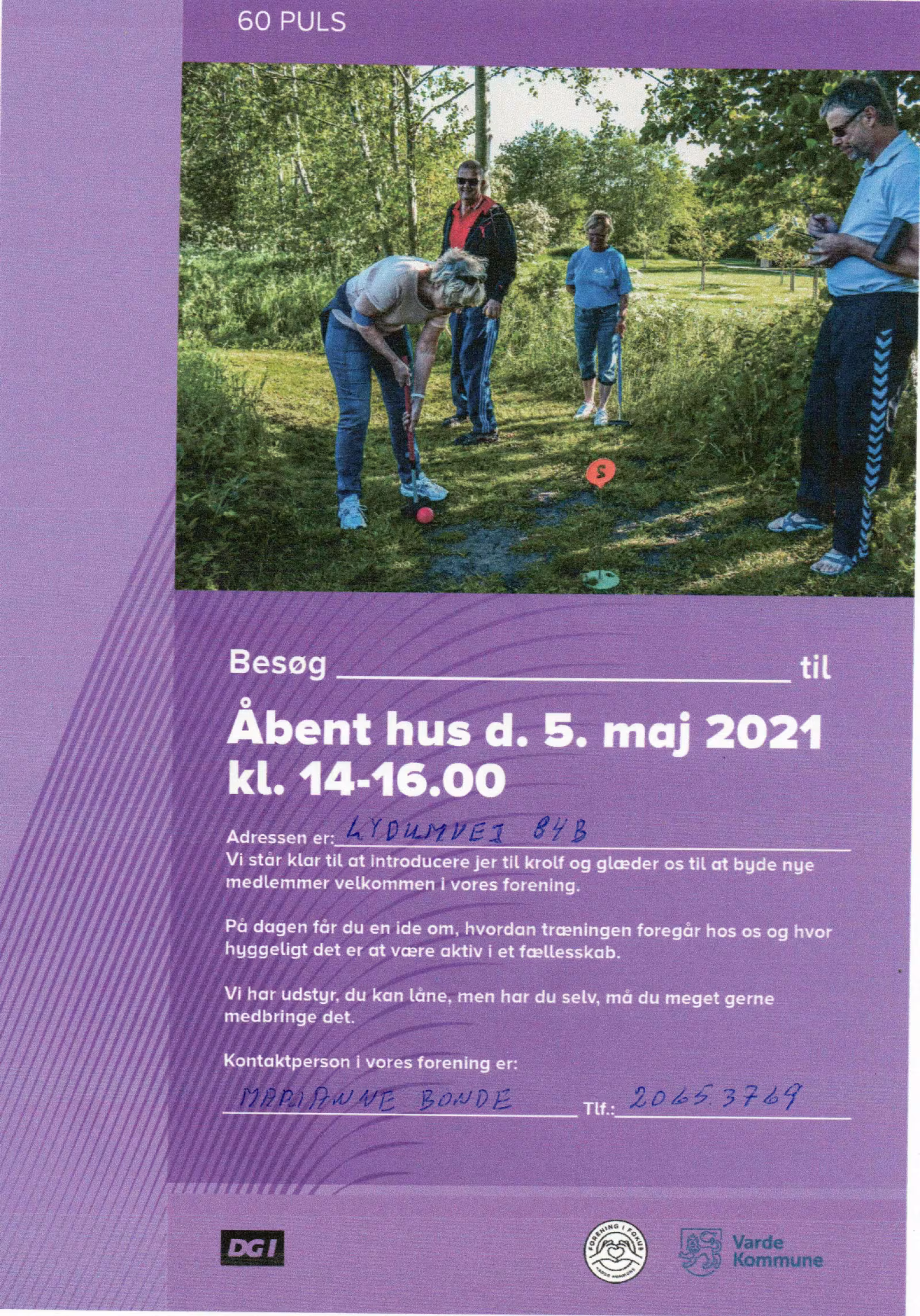 Åben krolfbane d 5 maj kl. 14:00 til kl. 16:00