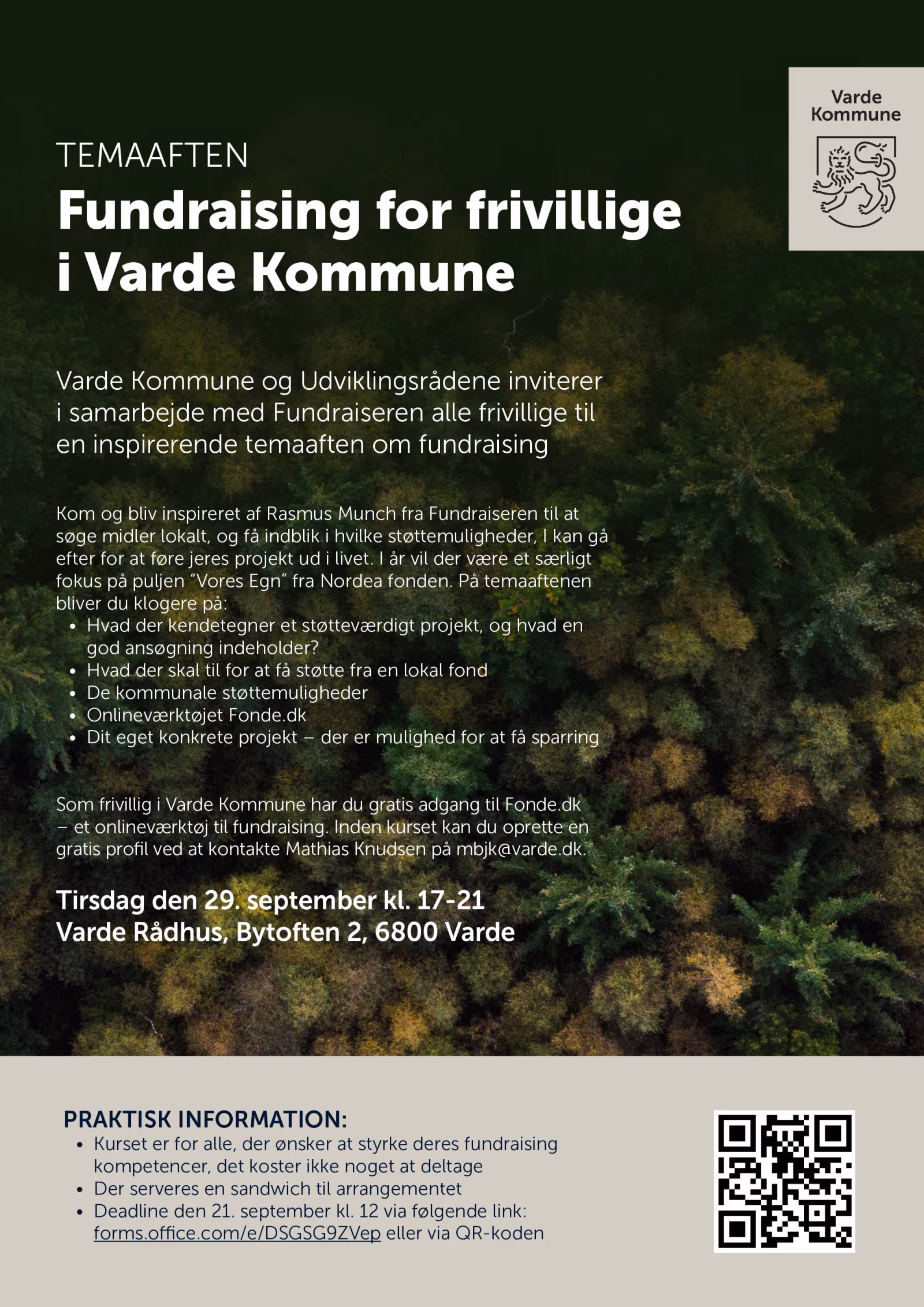 Frivillige inviteres til fundraisingaften i Varde
