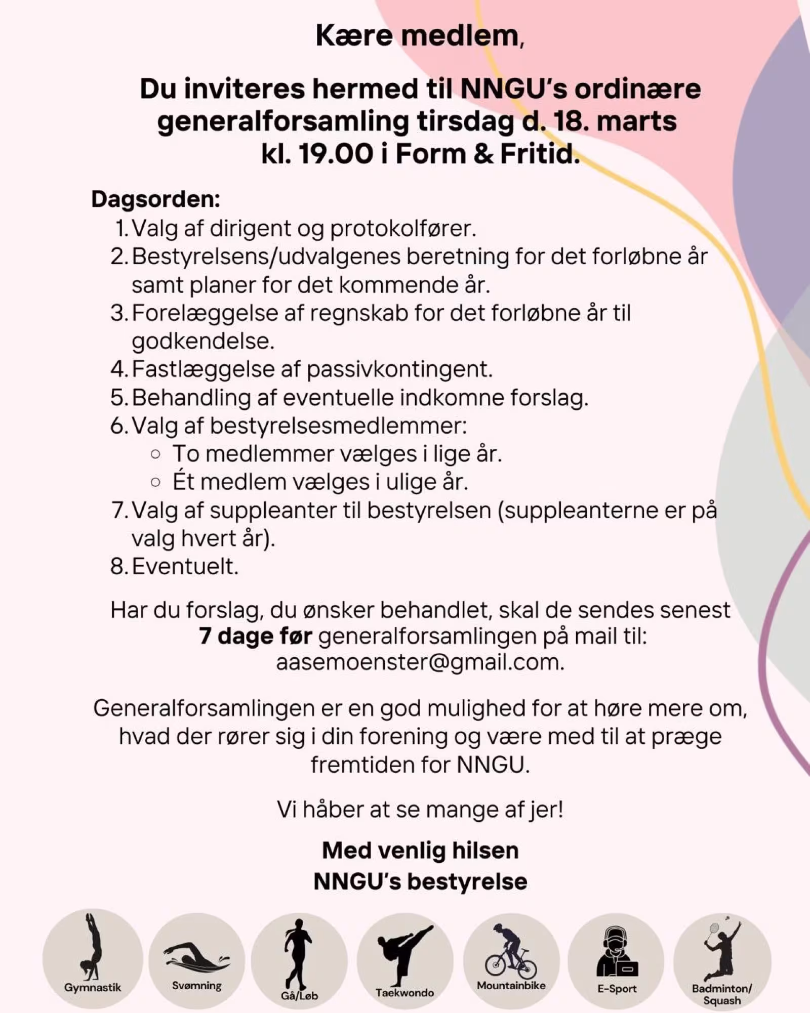 Indkaldelse til NNGU Generalforsamling