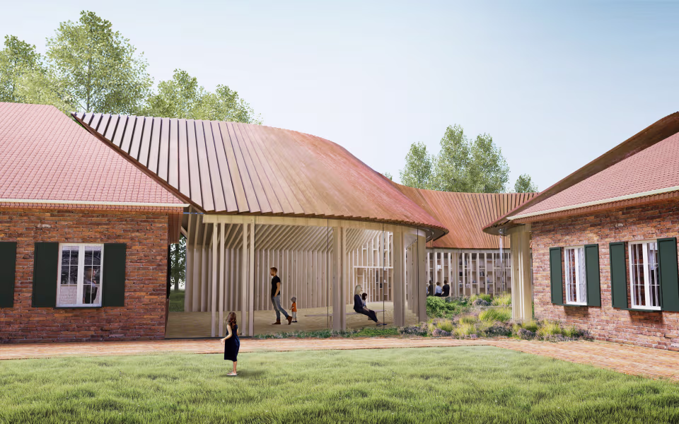Rendering af museet FLUGT (computertegning)