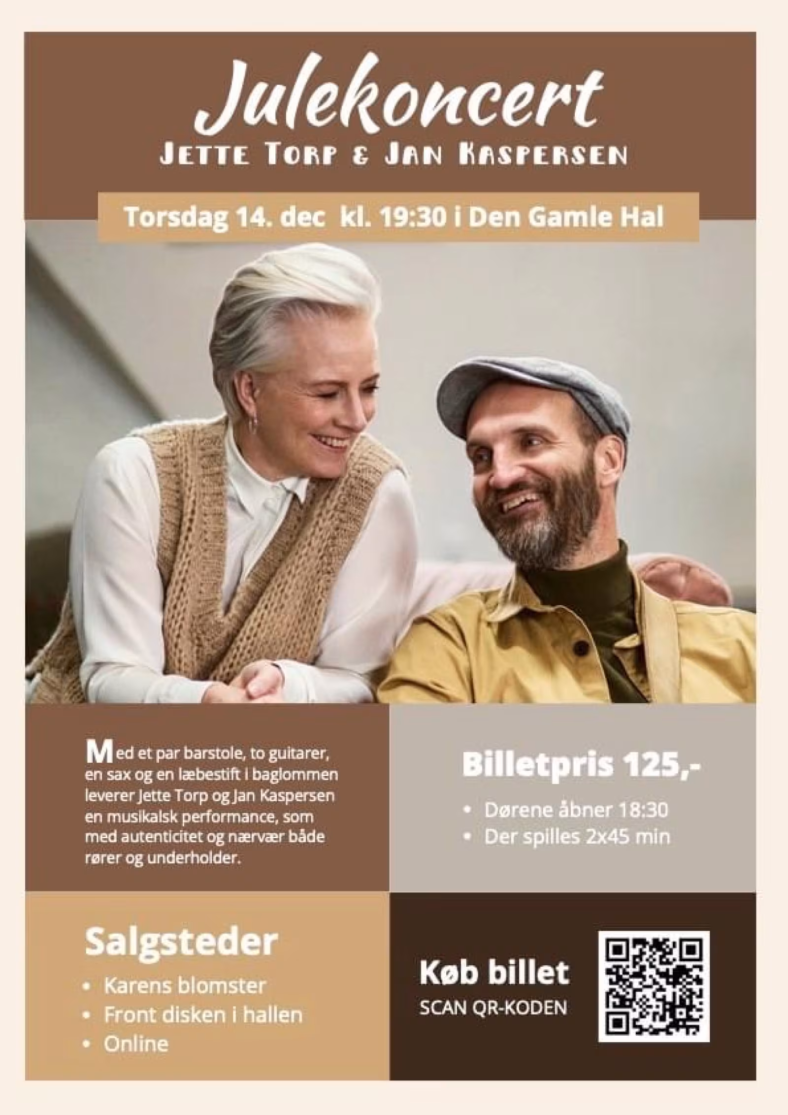 Jette Torp og Jan Kaspersen spreder julestemning i Oksbøl
