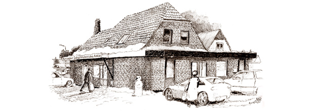 Tegning af Den Gamle Station