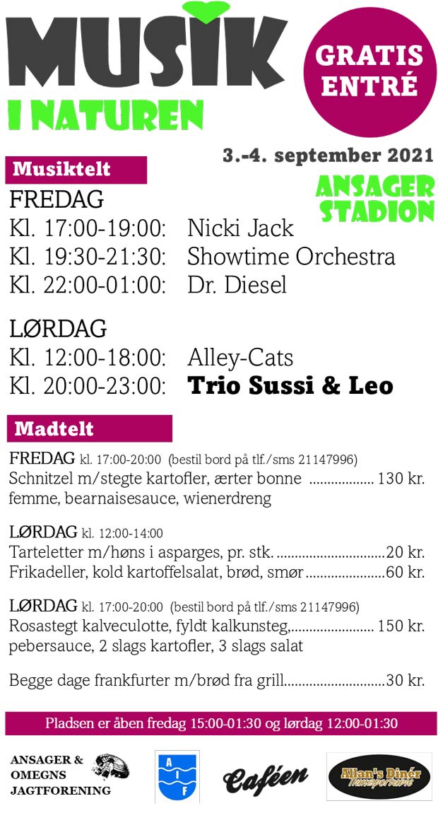 Musik i Naturen fredag og lørdag
