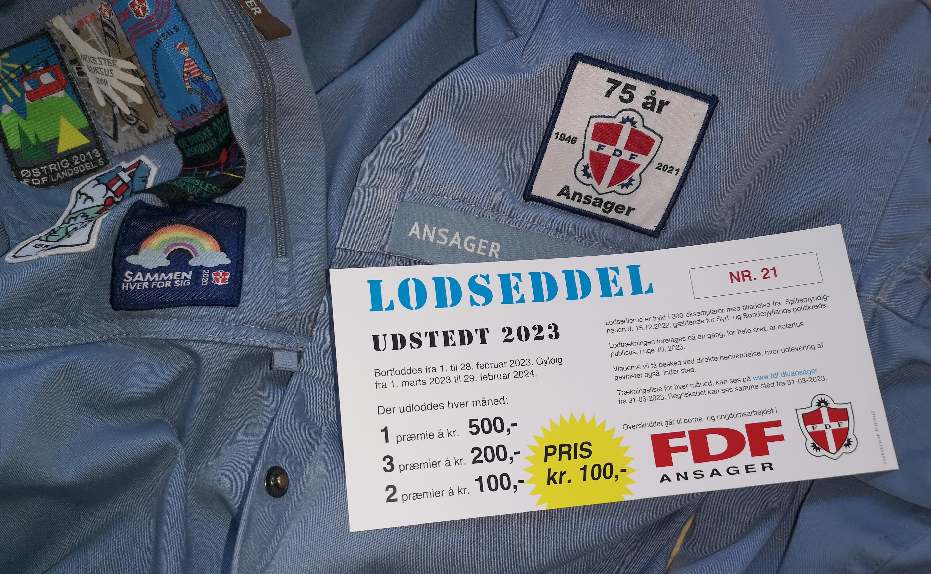 Præmie lotteri fra FDF Ansager