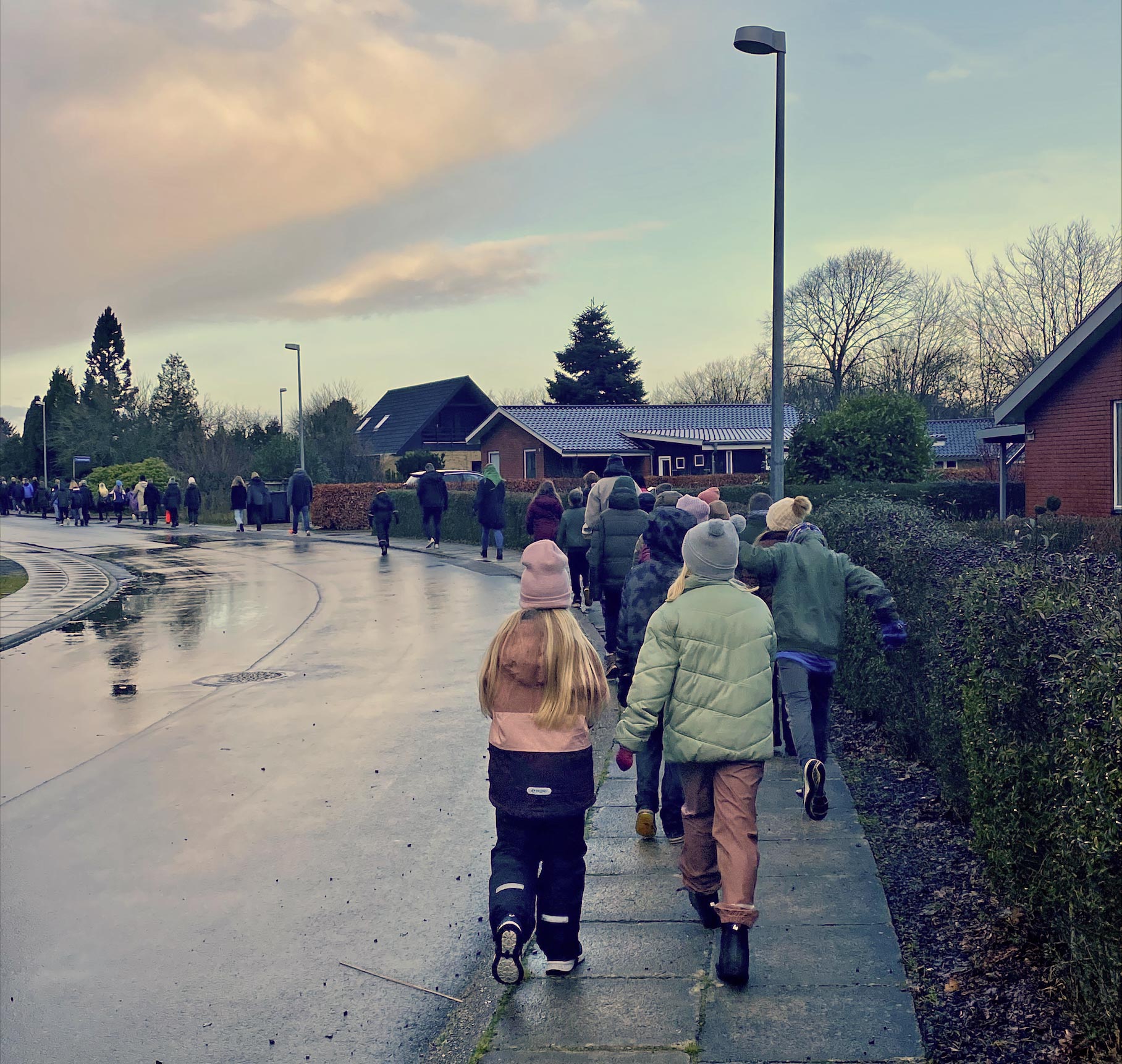 På vej hjem til skolen fra rundkørslen ved Mølby en tur på samlet 6,5 km.
