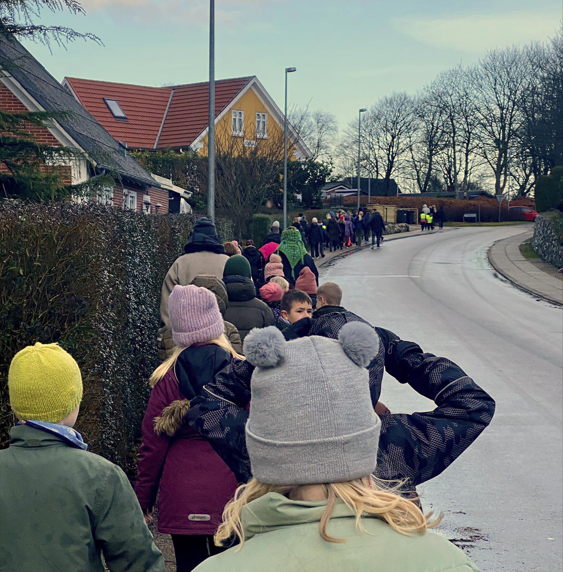 På vej hjem til skolen fra rundkørslen ved Mølby en tur på samlet 6,5 km.