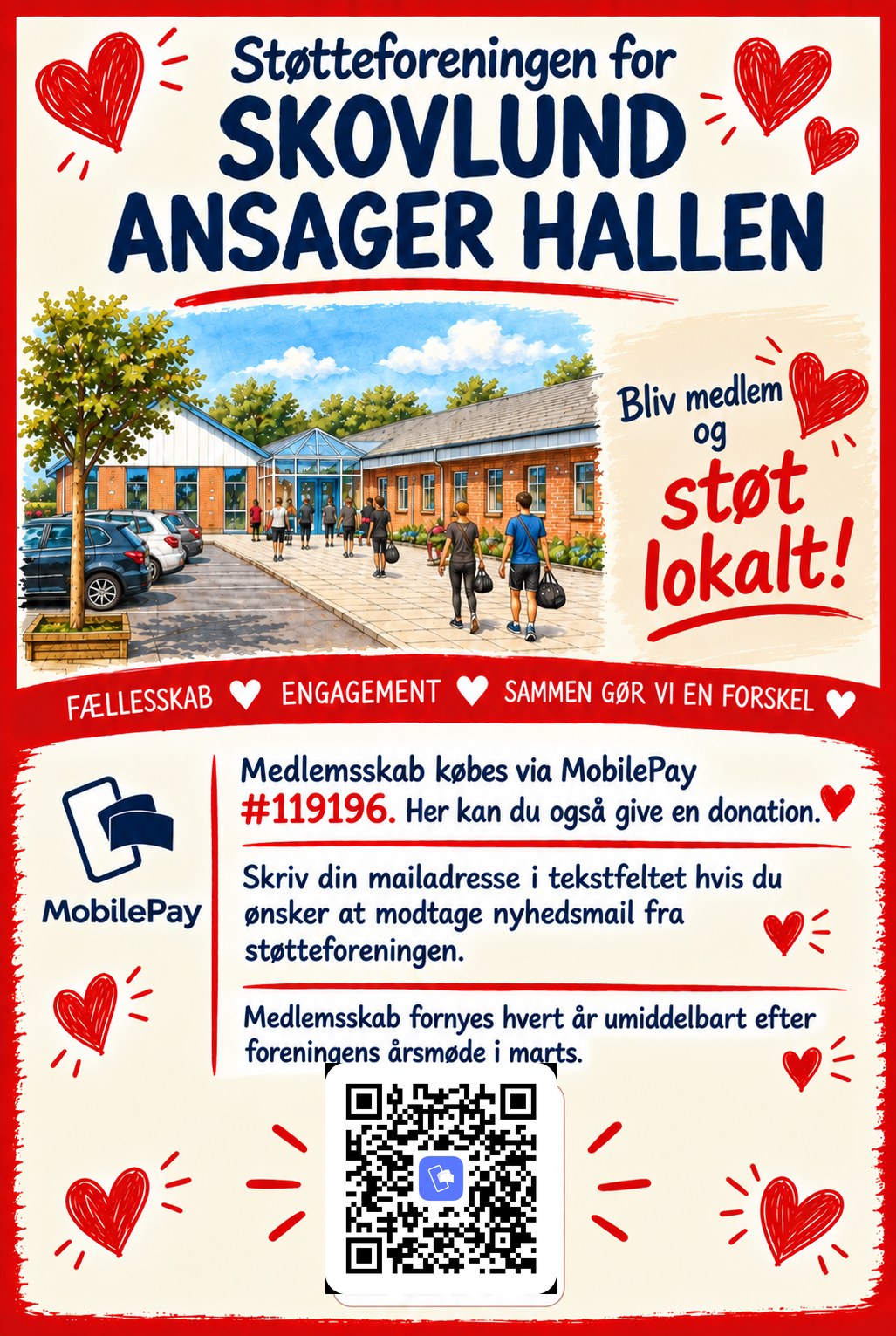 Støtteforening vil styrke Skovlund Ansager Hallen