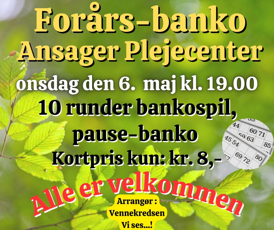 Forårsbanko på Ansager Plejecenter