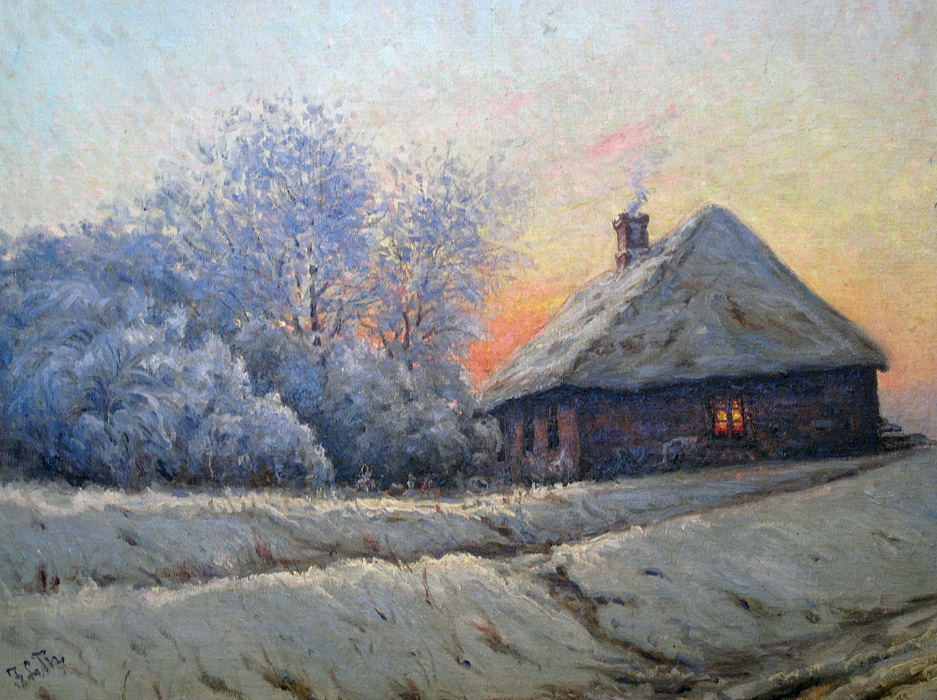 Kølbakkehuset, som lå hvor Højbo nu ligger. Maleri af Jens Lauritzen Thomsen.