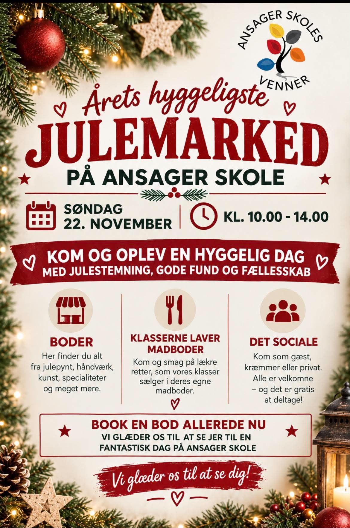Julemarked på Ansager Skole med gratis boder