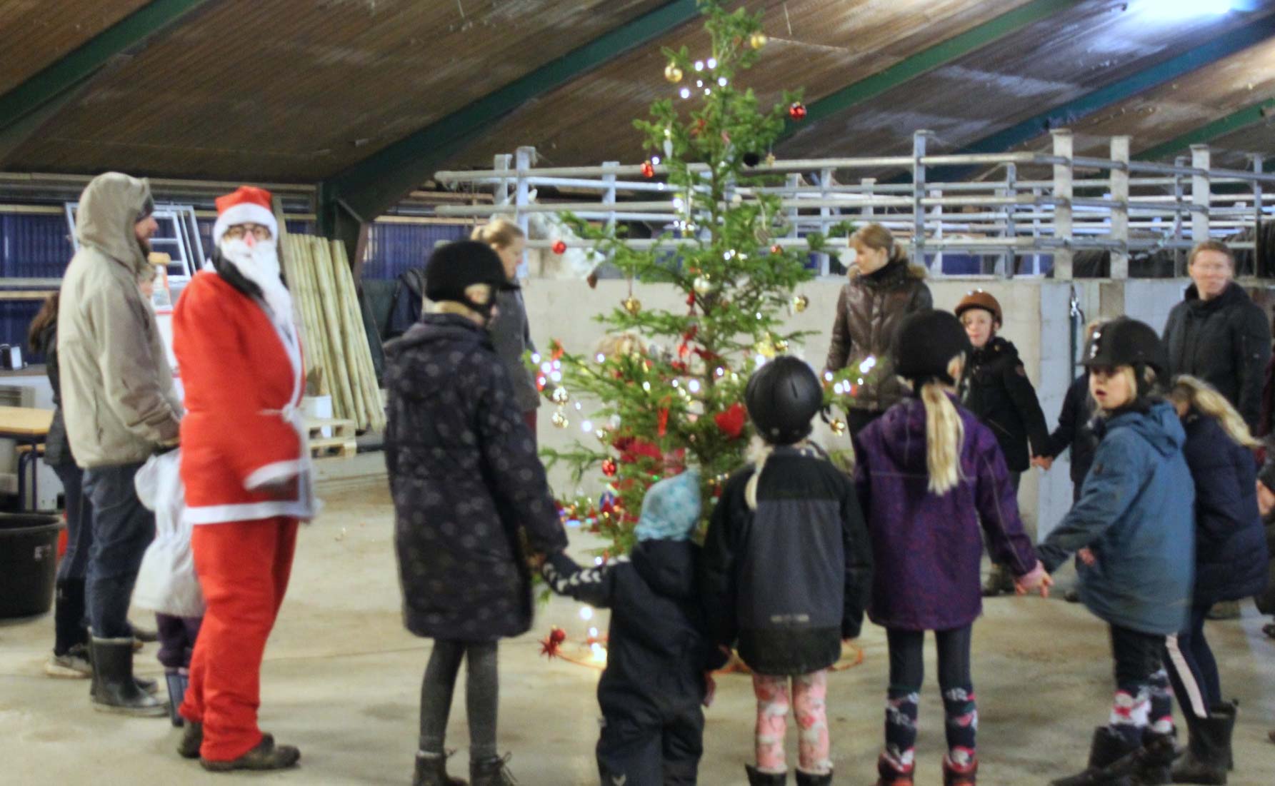 Til hestenes store forundring samledes hele menneskeflokken omkring juletræet og sang og dansede