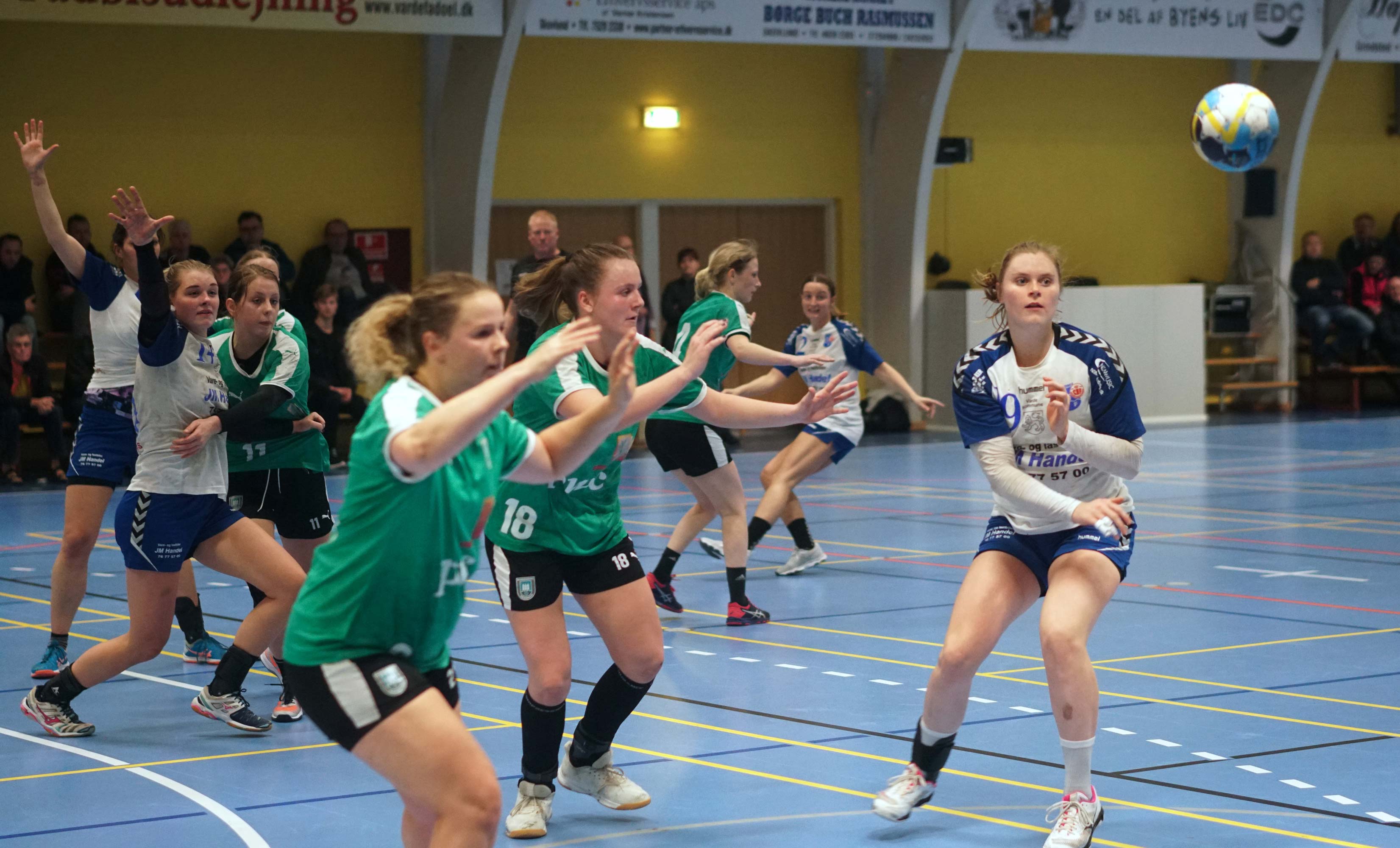 Fra kampen SIF/Ansager-Skanderborg i Skovlund-Ansager Hallen den 8. december 2019