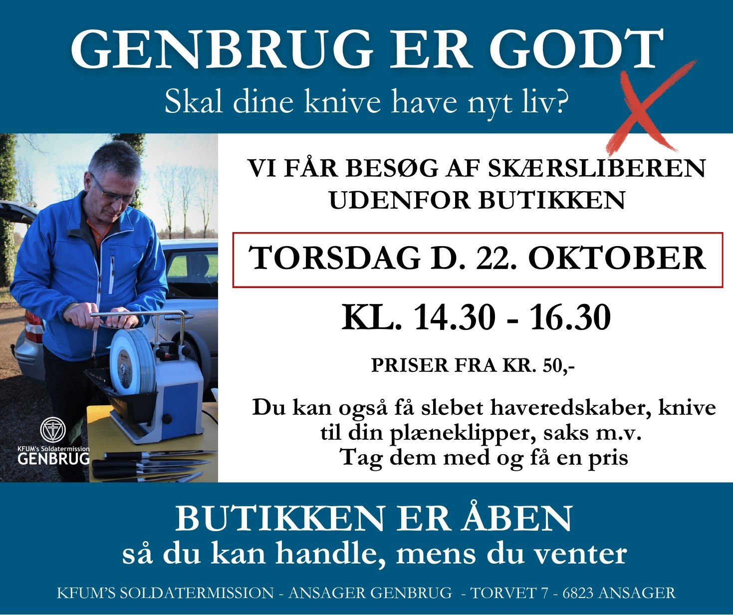 Skærsliberen besøger Ansager Genbrug 22. oktober
