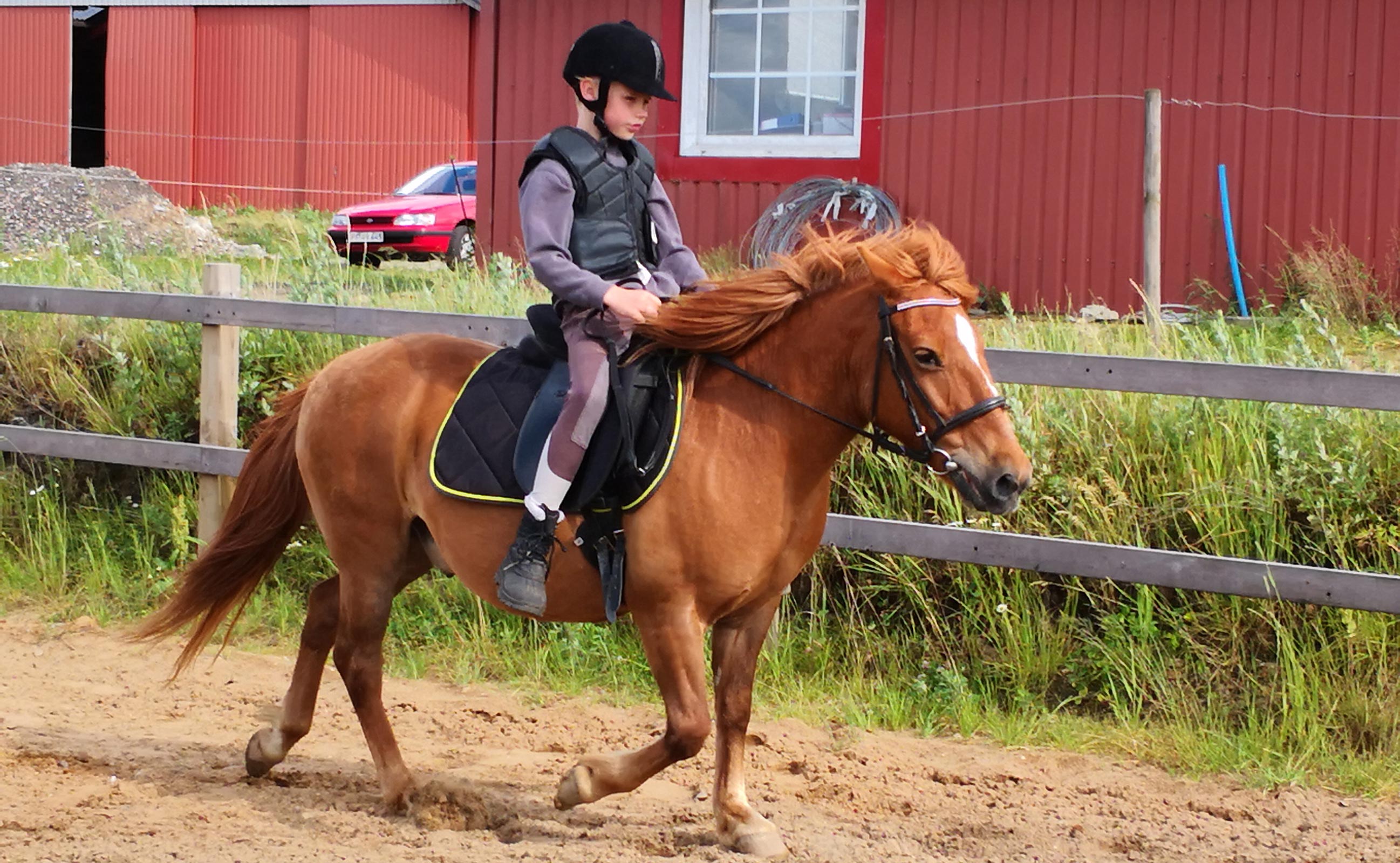 Aksel på vej til cowboyridning