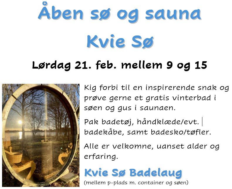 Vinterbadning og sauna ved Kvie Sø