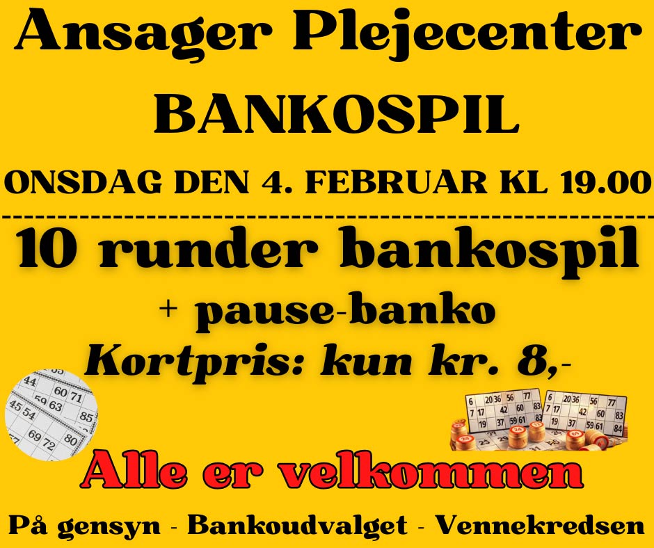 Bankospil på Ansager Plejecenter