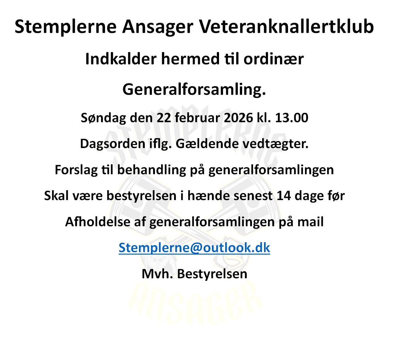 Generalforsamling i Stemplerne Ansager
