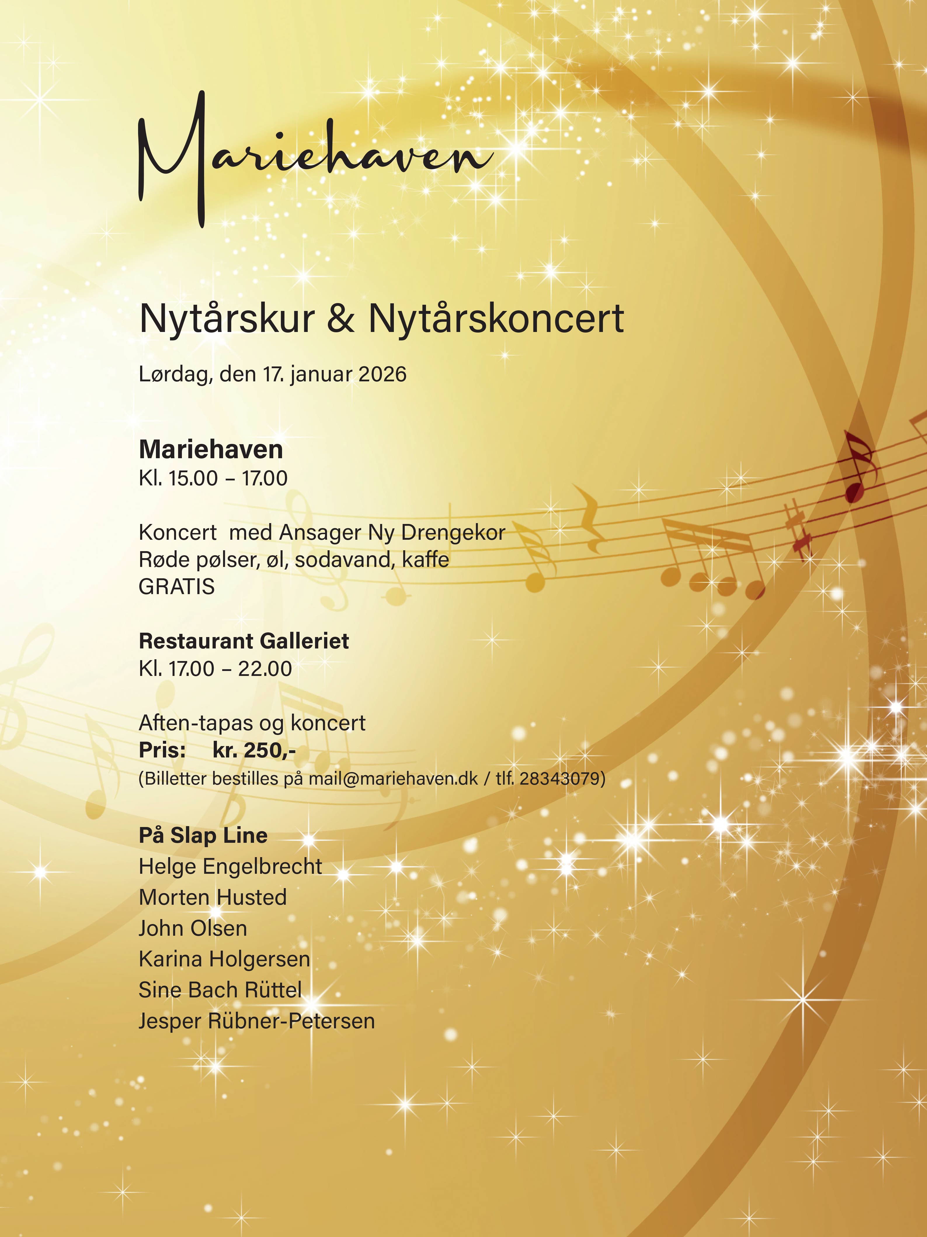 Nytårskur og koncert i Mariehaven