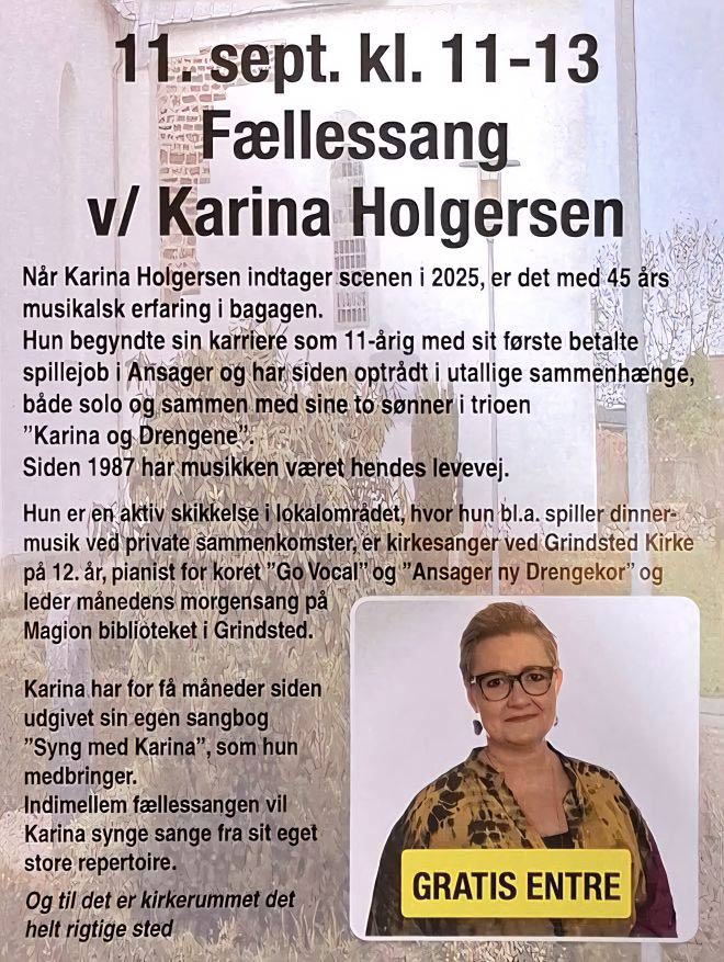 Fællessang med Karina Holgersen