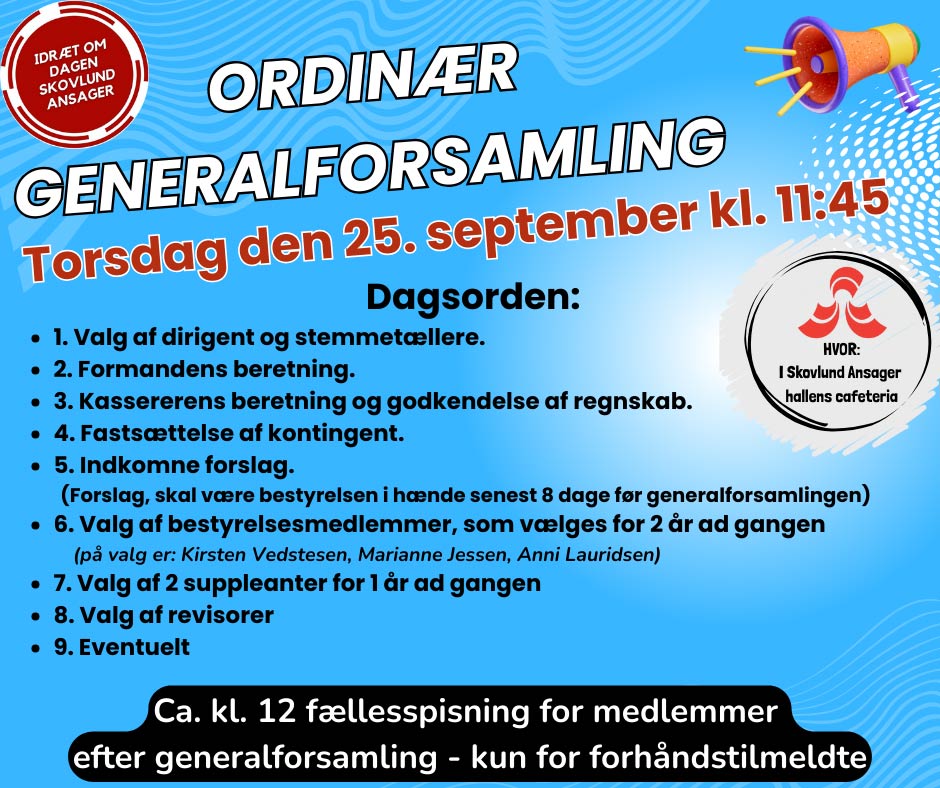 Ordinær generalforsamling i Idræt om Dagen