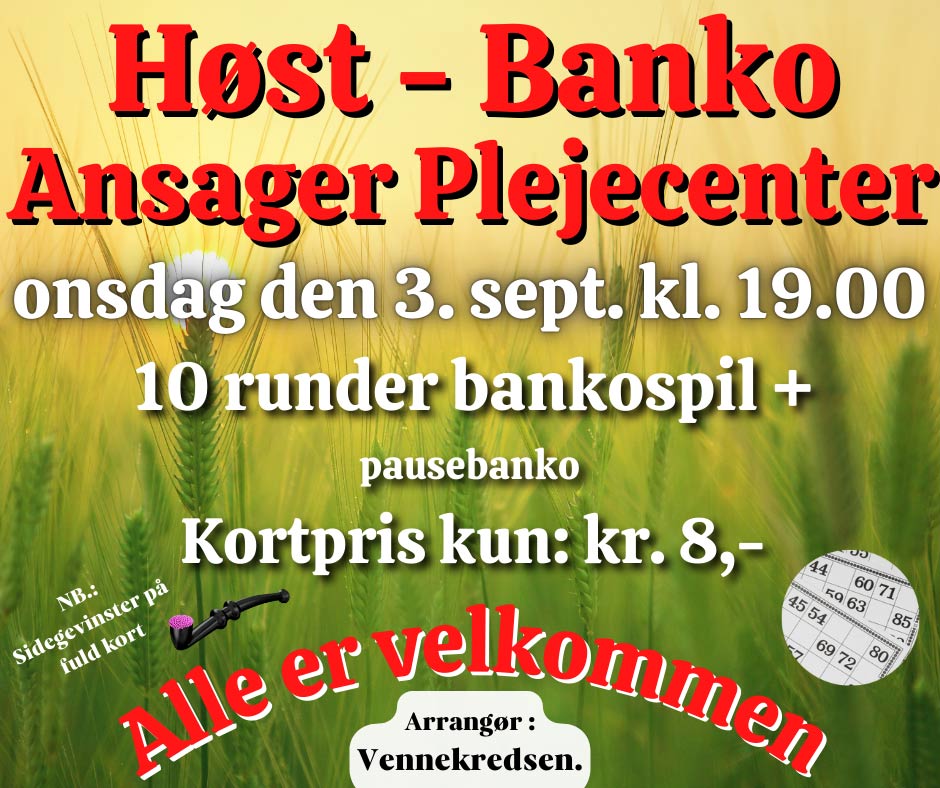 Bankospil på Ansager Plejecenter
