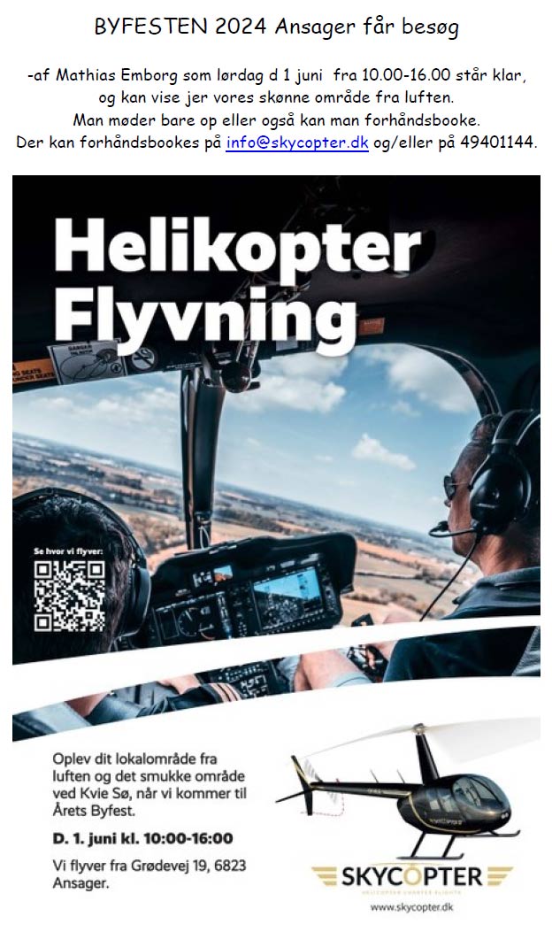 Helikoptertur over Ansager til byfesten