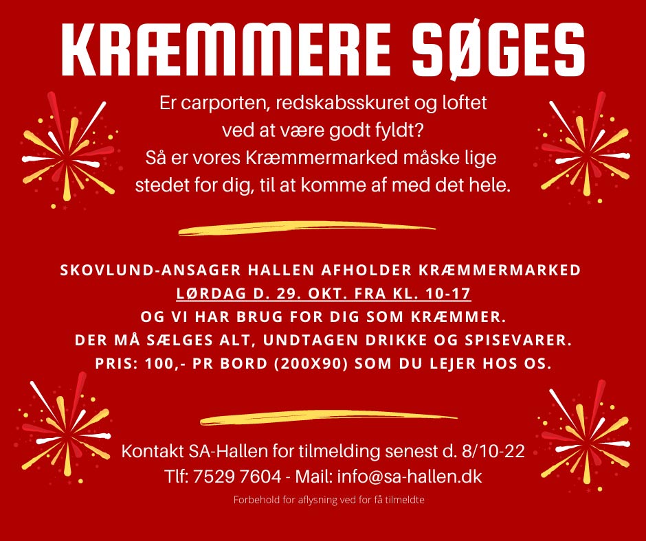 Kræmmere søges