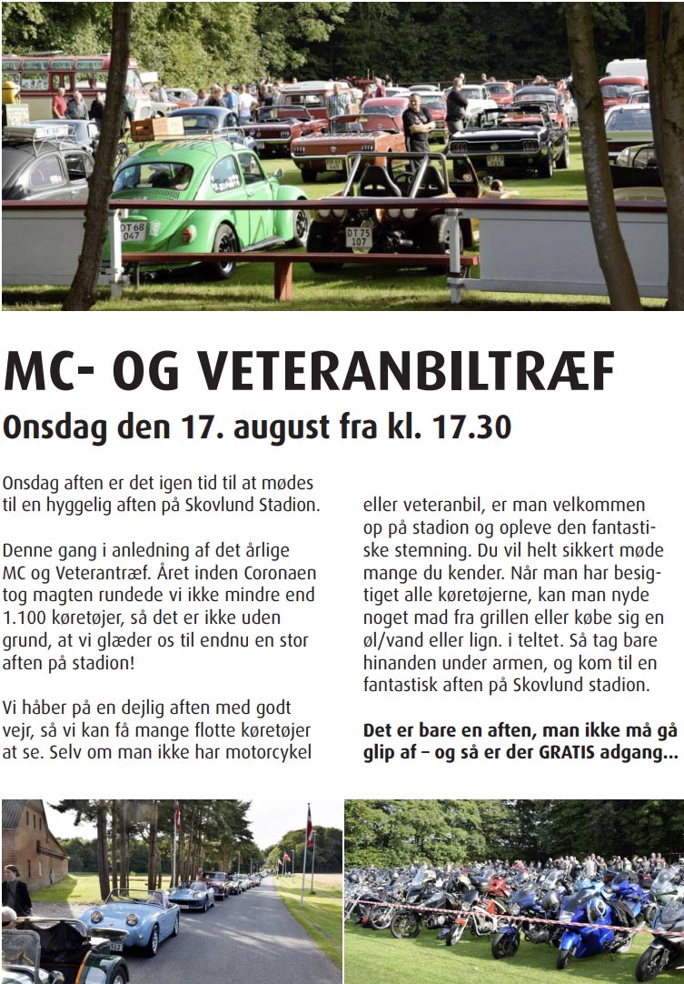Foto fra veteranbiltræf i Skovlund 2021