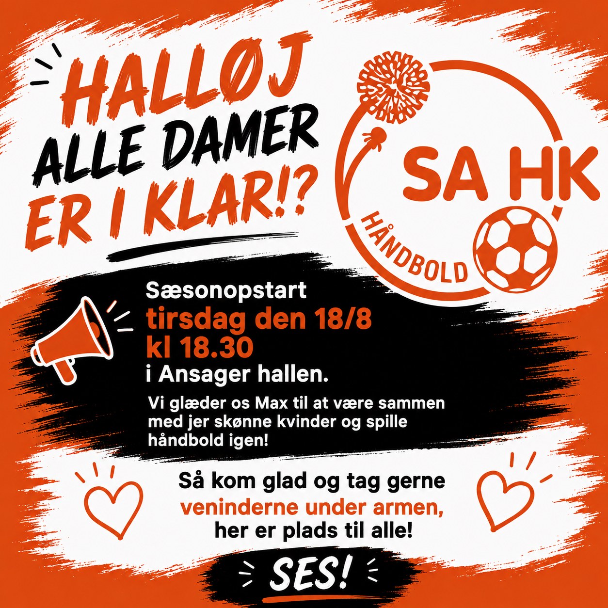 SAHK inviterer alle damer til håndbold i Ansager