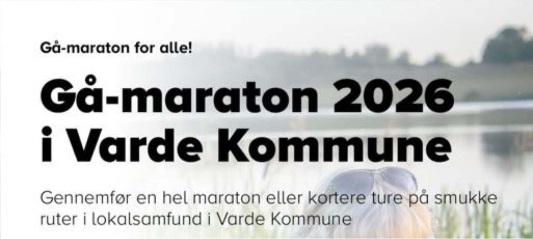 Også i Ølgod - Gå-maraton 2026 i Varde Kommune tilbyder fuld maraton og kortere naturskønne ruter.