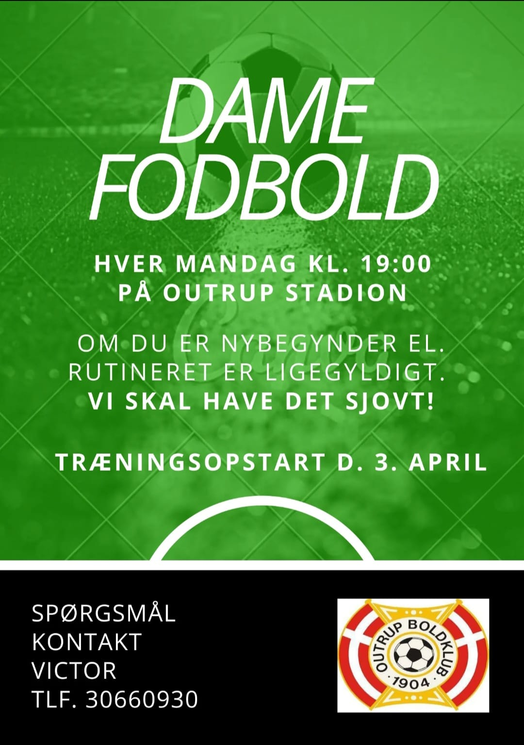 3. april Dame fodbold i Outrup