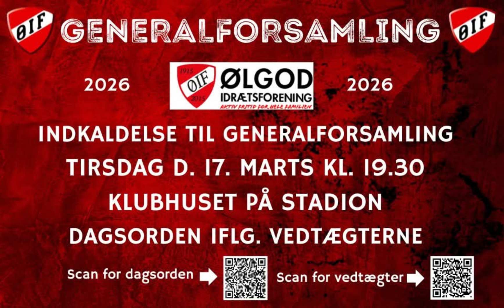 GENERALFORSAMLING ØLGOD IDRÆTSFORENING 2026