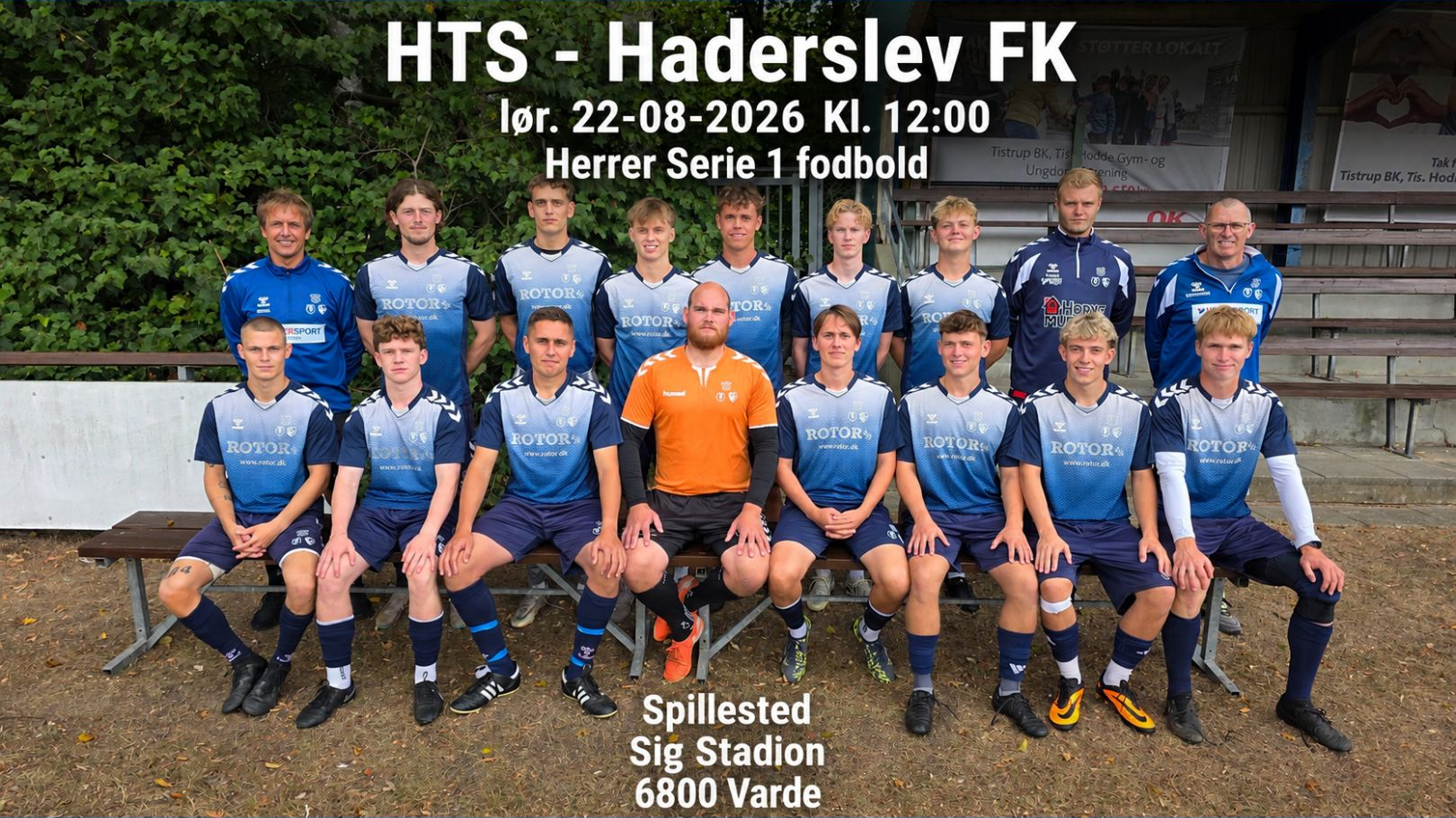 Fodbold serie 1. HTS møder Haderslev FK på Sig Stadion 22. august kl.12