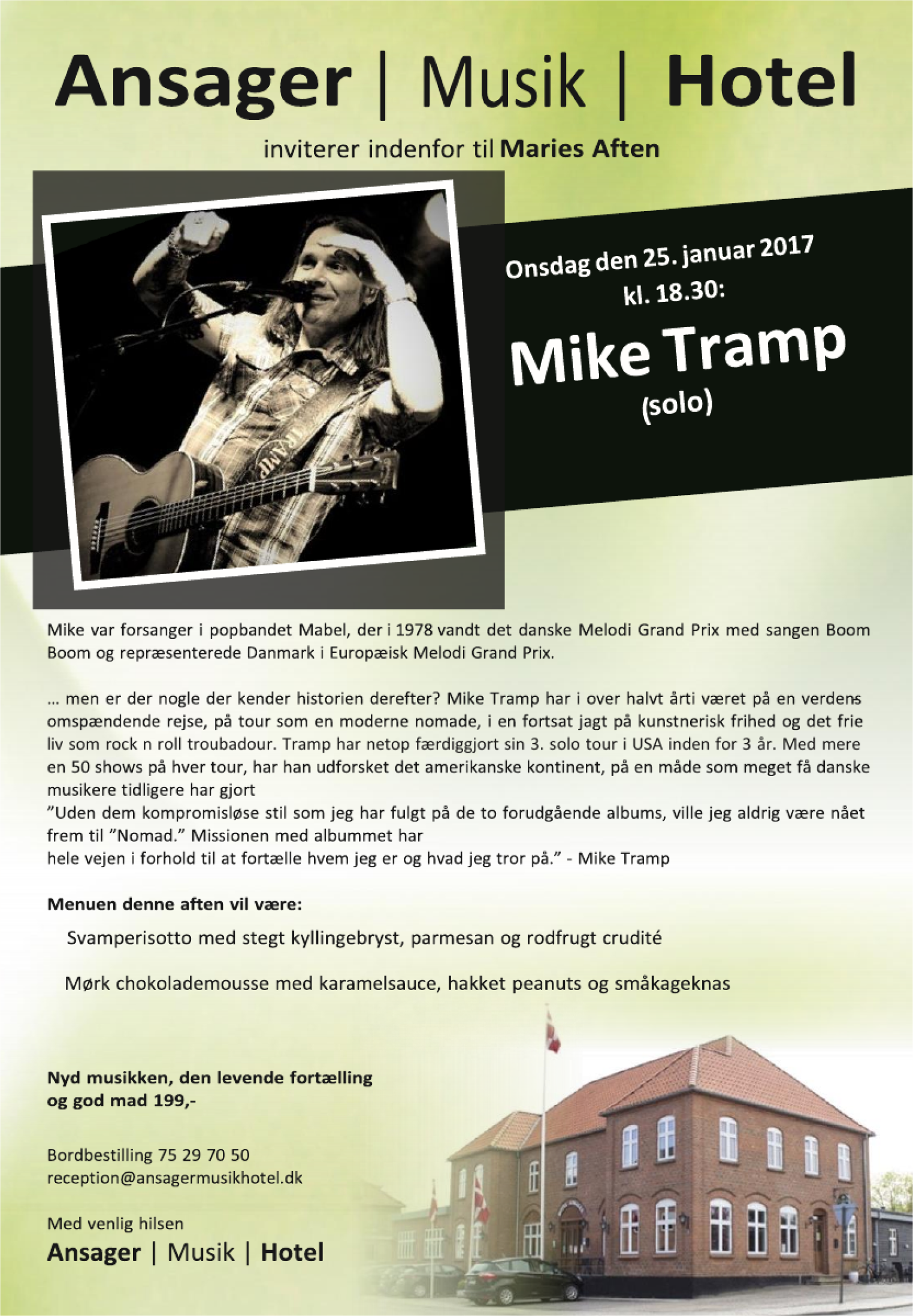 Mike Tramp solo på Ansager Musik Hotel