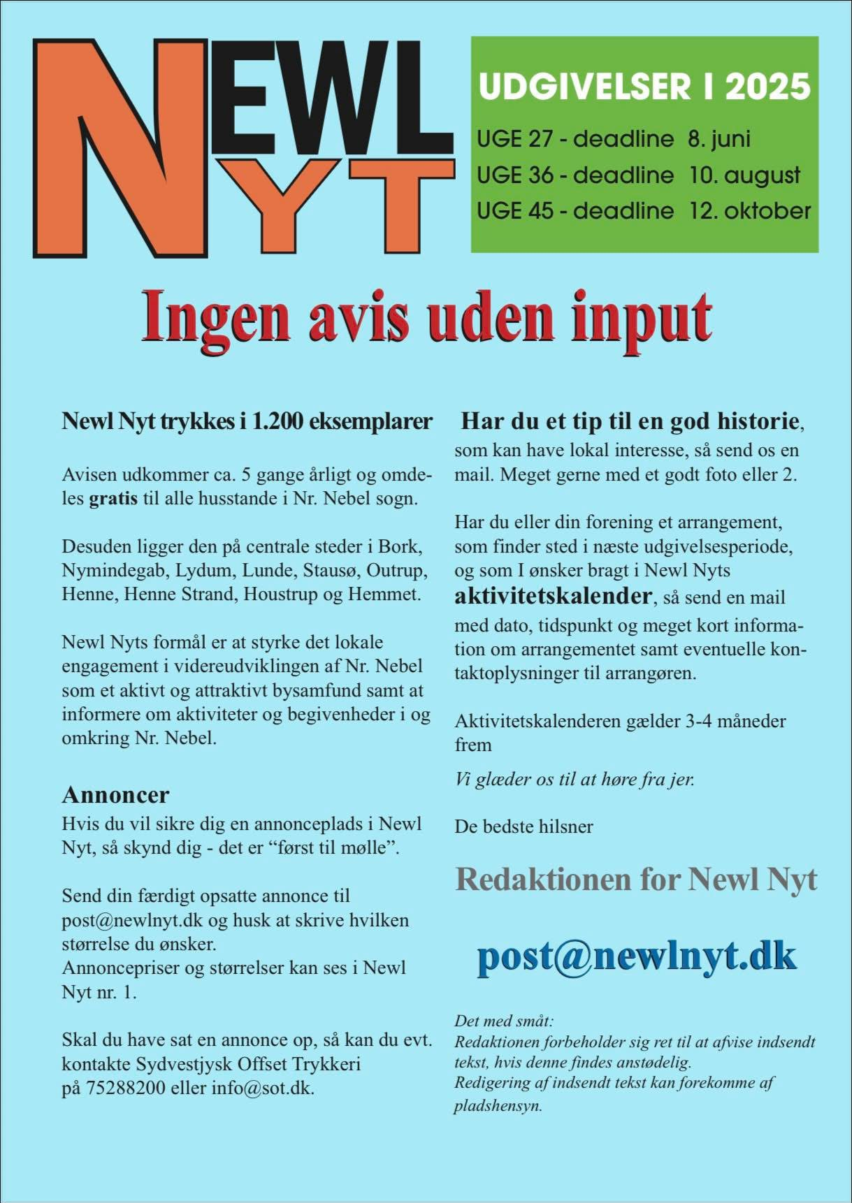 Ingen avis uden nyheder