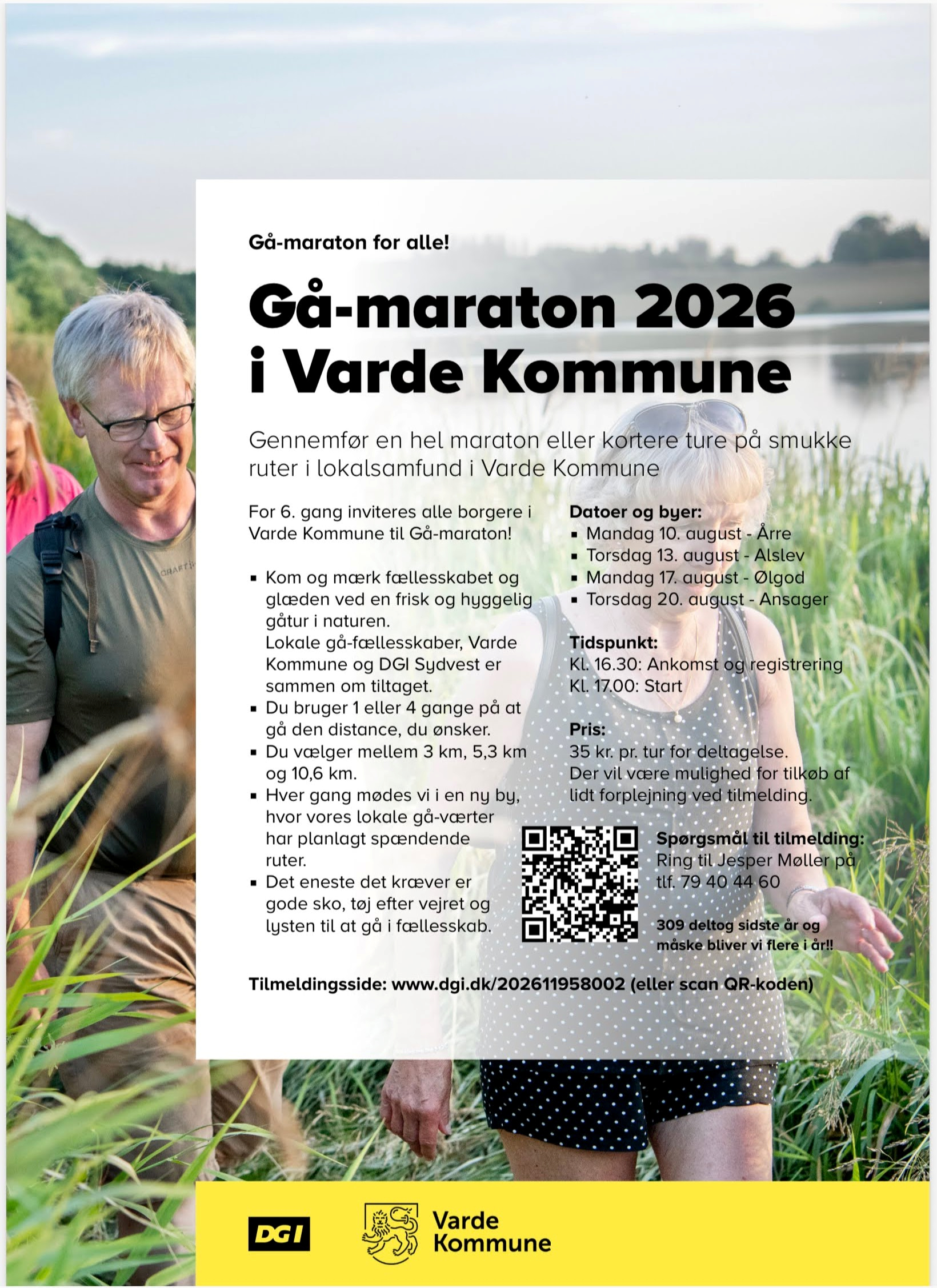 Også i Ølgod - Gå-maraton 2026 i Varde Kommune tilbyder fuld maraton og kortere naturskønne ruter.