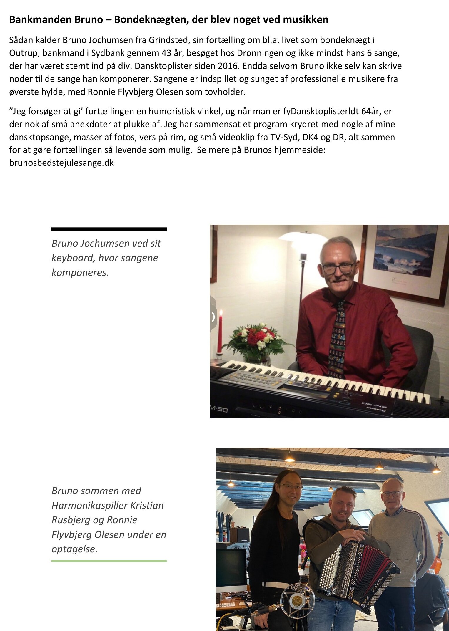 Foredrag bankmanden Bruno - bondeknægten, der blev noget ved musikken