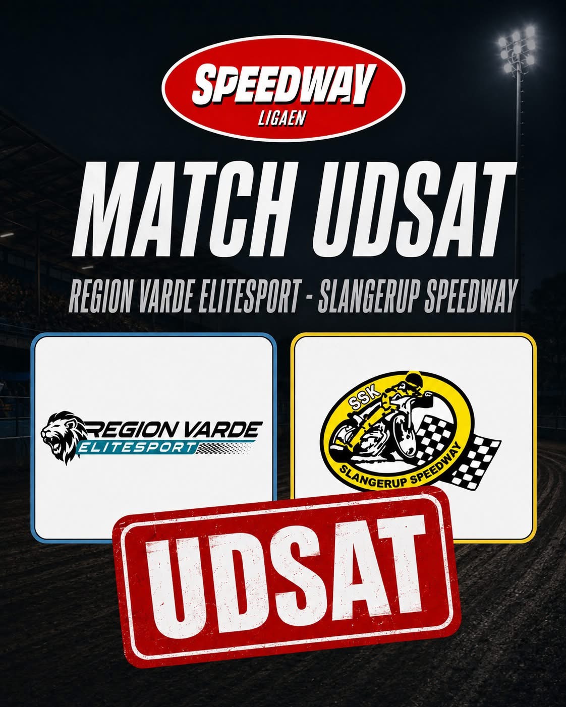 Onsdagens Speedway Match aflyst