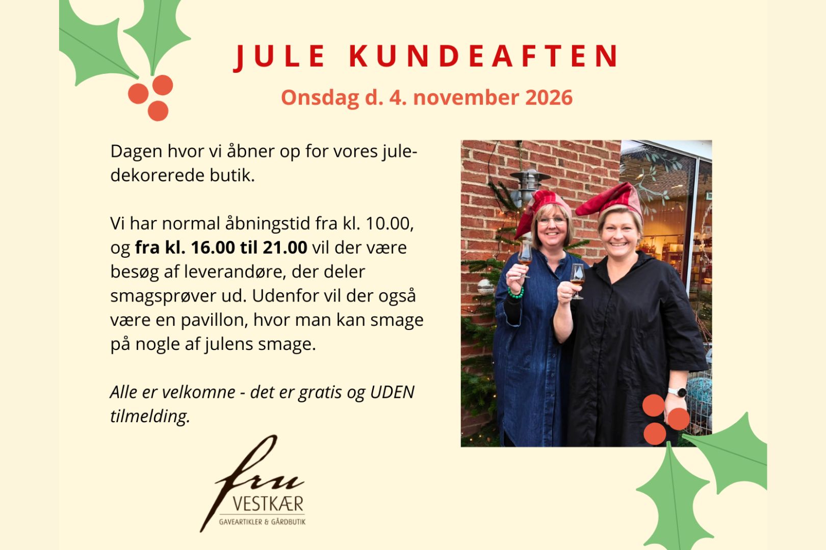 Jule kundeaften hos Fru Vestkær ved Ølgod