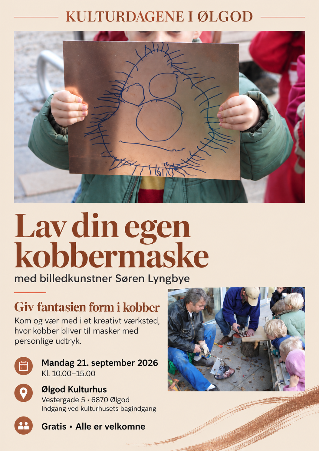 Lav kobbermasker med kunstneren Søren Lyngbye
