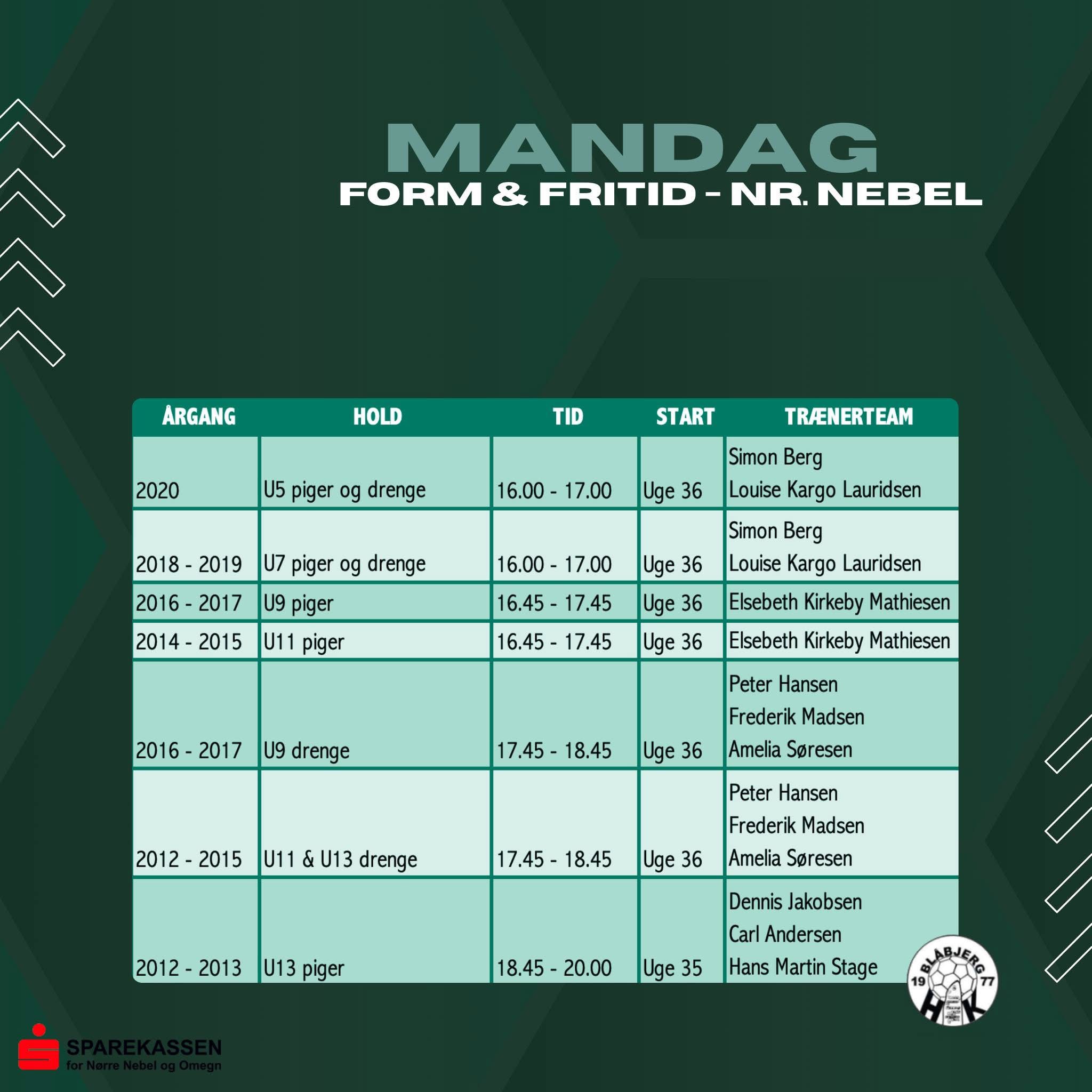 Nye træningstider klar i Blåbjerg Håndbold