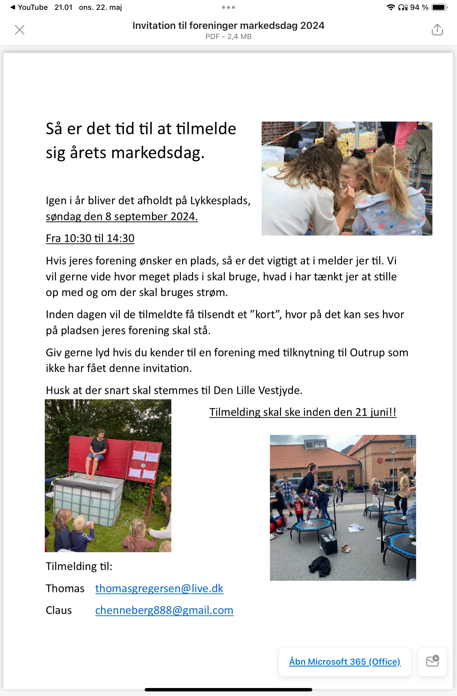 Tilmelding til årets markedsdag