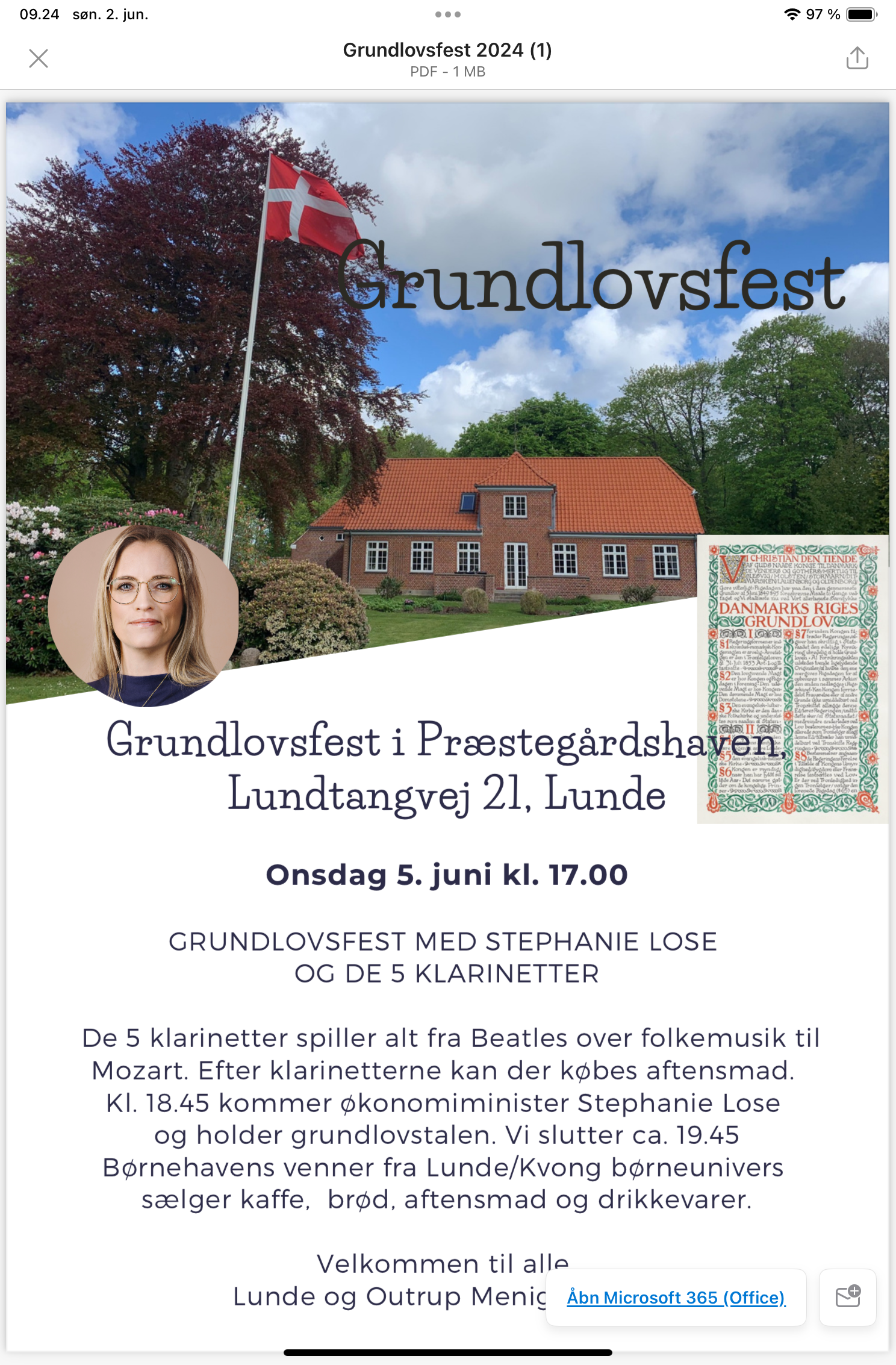 GRUNDLOVSFEST MED STEPHANIE LOSE OG De 5 KLARINETTER